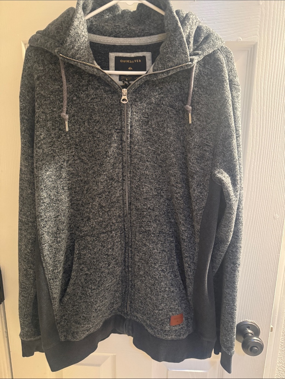 Quiksilver Men's Charcoal Gray Full-Zip Hooded Sweater
